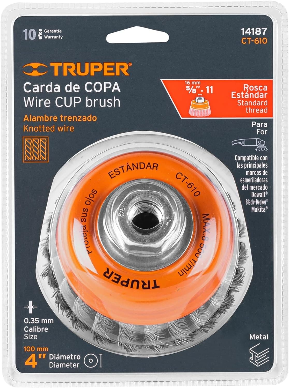 TRUPER Wire Cup Brush 14187 / CT-610 - 4 TRUPER Wire Cup Brush 14187 / CT-610 - 4